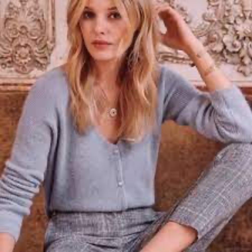 Sézane Barry Cardigan Size XS Sky Blue